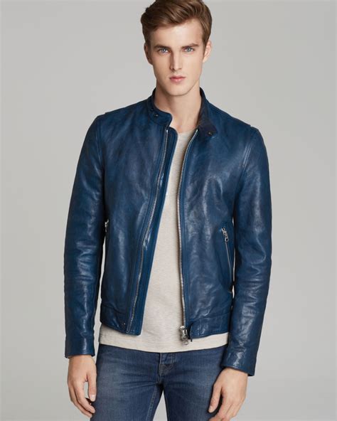 burberry leather jacket mens blue|Burberry bomber jacket men's.